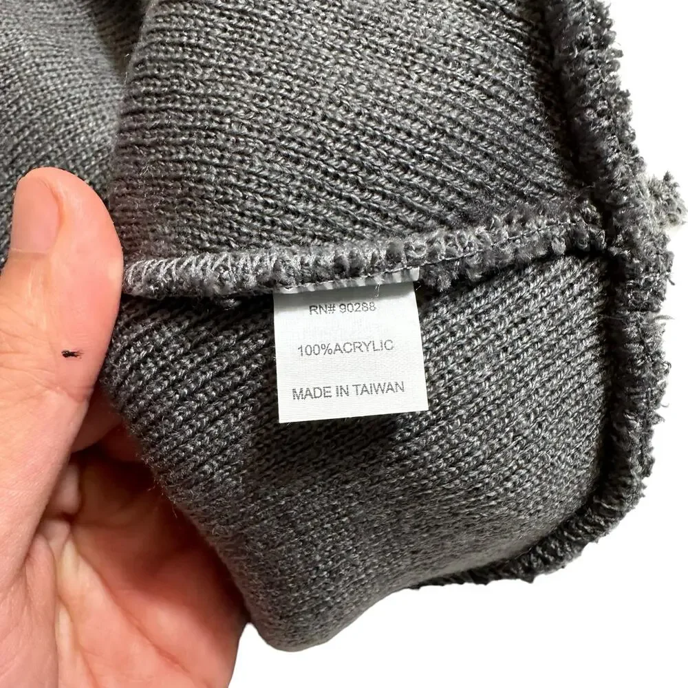 NWT Adidas Mens Wide Cuff Fold Logo Beanie Dark Gray One Size
